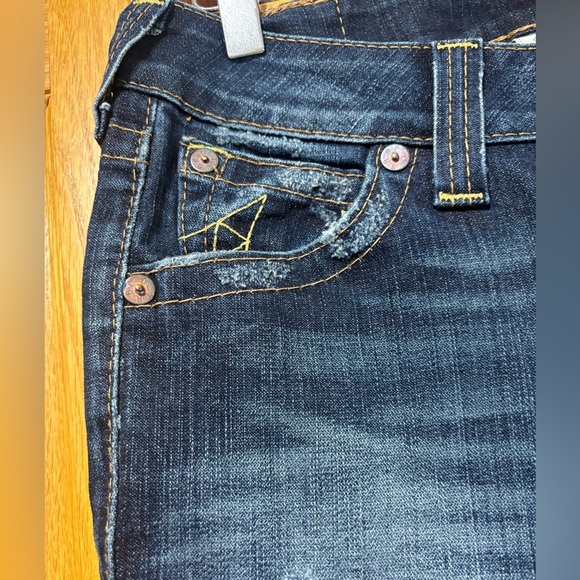 True Religion Dark Blue Mid Rise Boot Cut Jeans Size 27x30 - Picture 5 of 11